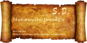 Stefanovits Dezsér névjegykártya